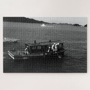 Puzzle Vintage Japan Mie Mikimoto Island Pearl diver boat