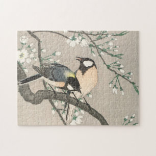 Puzzle Vintage Japanese Art Birds on Cherry Branch