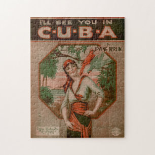 Puzzle Vintage Je vous verrai à Cuba Voyage