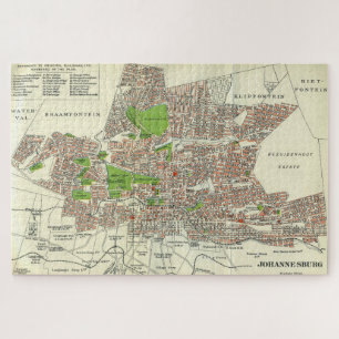Puzzle Vintage Johannesburg South Africa Map (1913)