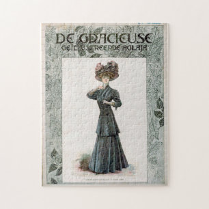 Puzzle Vintage jolie dame design d'illustration