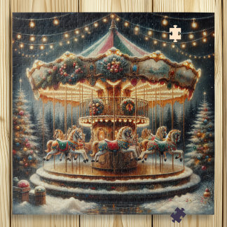 Puzzle Vintage Joyeux-Go-Round Noël