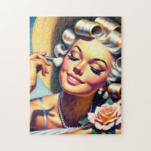 Puzzle Vintage magnifique portrait de fille