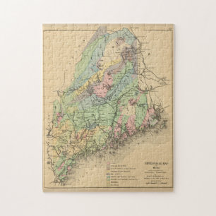 Puzzle Vintage Maine Geology Map (1894)