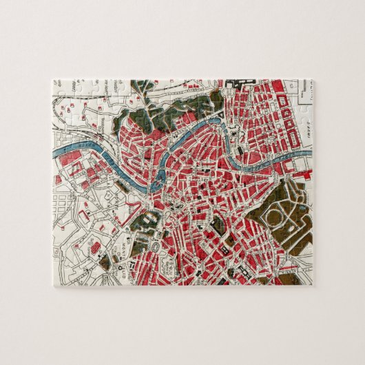 Puzzle Vintage Map de Rome, Italy. (Horizontal)
