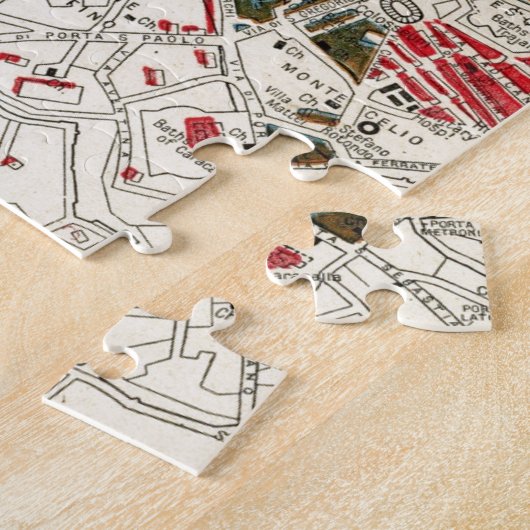 Puzzle Vintage Map de Rome, Italy. (Côté)