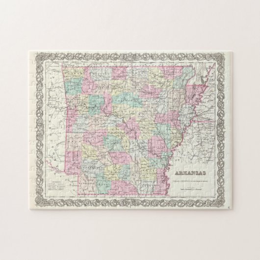 Puzzle Vintage Map of Arkansas (Horizontal)