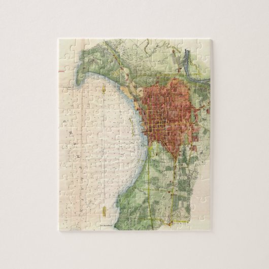 Puzzle Vintage Map of Burlington (Vertical)