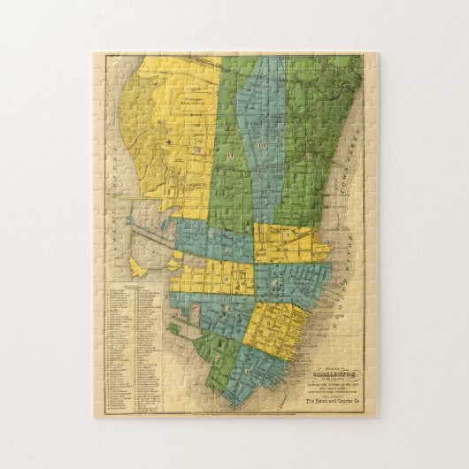 Puzzle Vintage Map of Charleston SC (1883) (Vertical)