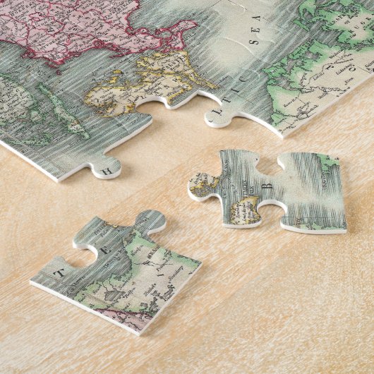Puzzle Vintage Map of Denmark (Côté)