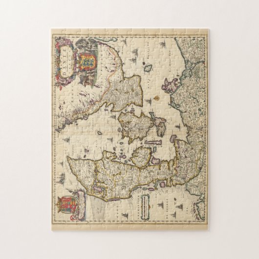Puzzle Vintage Map of Denmark (Vertical)