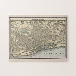 Puzzle Vintage Map of Dundee Scotland (1901)