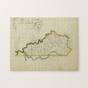 Puzzle Vintage Map of Kentucky (1823)