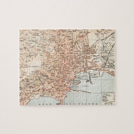 Puzzle Vintage map of Naples Italy (Horizontal)
