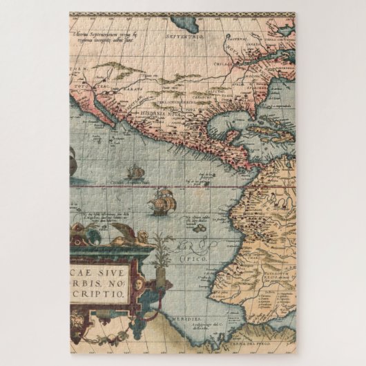 Puzzle Vintage Map of North America (Vertical)