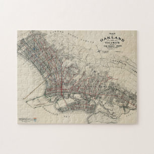Puzzle Vintage Map of Oakland CA (1912)