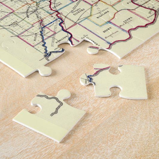 Puzzle Vintage Map of Ohio (Côté)