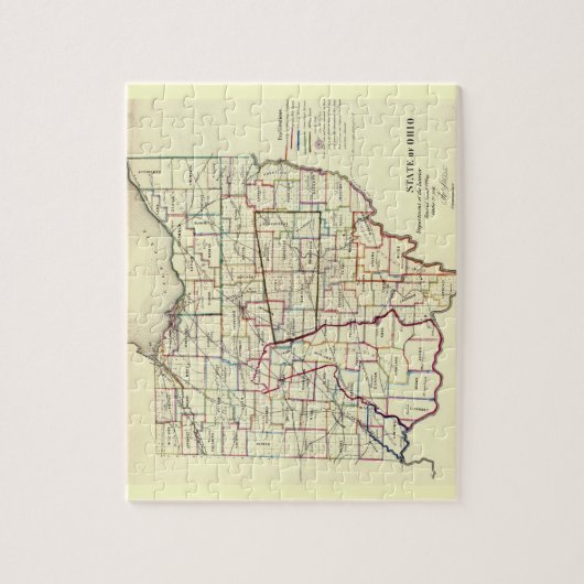 Puzzle Vintage Map of Ohio (Vertical)