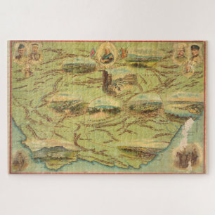 Puzzle Vintage Map of South Africa (1900)