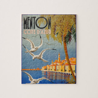 Puzzle Vintage Menton CoTe D'azur Illustration Art