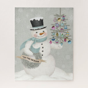 puzzle vintage moderne rétro snowman
