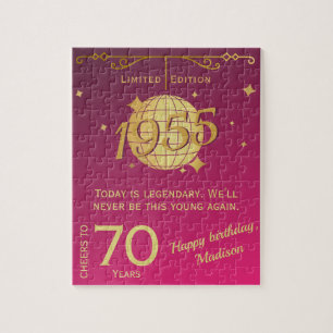 Puzzle Vintage né en 1955 70e anniversaire cadeau de fête