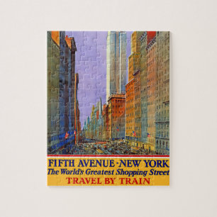 Puzzle Vintage New York Fifth Avenue Voyage en train