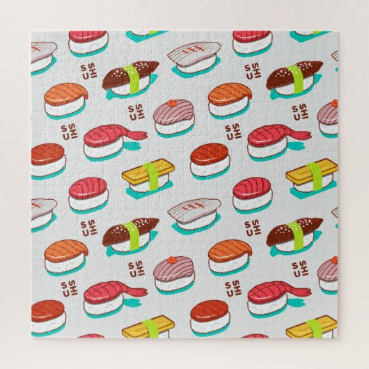 Puzzle Vintage nigiri sushi, motif doodé (Vertical)