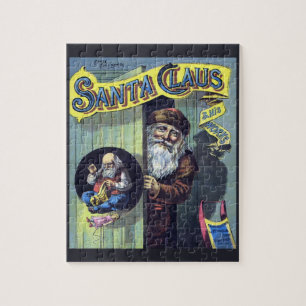 Puzzle Vintage Noël, le Père Noël et son livre d'œuvres
