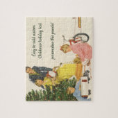 Puzzle Vintage Noël matin, présentation d'ouverture famil (Vertical)