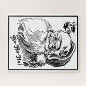 Puzzle Vintage Noël Noir Blanc Père Noël (Horizontal)