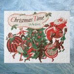 Puzzle Vintage Noël Père Noël et enfants dansants<br><div class="desc">Noël en action ! Illustration vintage Joyeuse image de Noël avec un Père Noël Jolly Dansant avec des enfants autour d'un arbre de Noël décoré. Des garçons,  des filles et même un chien chiot dansent avec Père Noël !</div>
