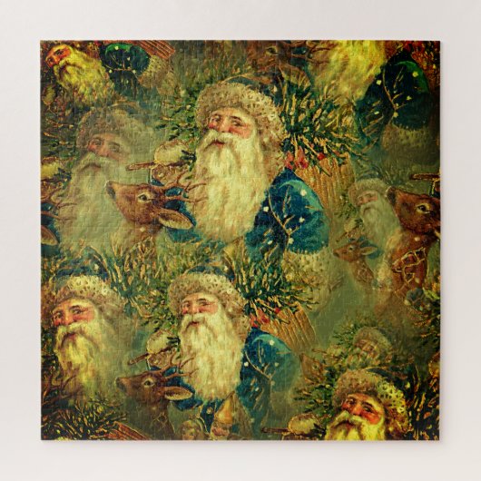 PUZZLE VINTAGE NOËL PÈRE NOËL ET LE RÉINDEUR (Vertical)