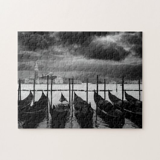 Puzzle Vintage noir Venise Canal Voyage (Horizontal)