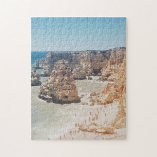 Puzzle Vintage Ocean Beach Portugal Cliffs Coves Photo