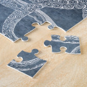 Puzzle Vintage Octopus Twilight Blue Denim (Côté)