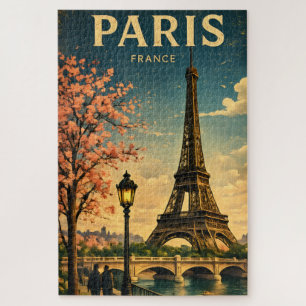 Puzzle Vintage Paris France Travel Poster Jigsaw