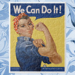 Puzzle Vintage Patriotique Rosie le Riveter, Nous pouvons<br><div class="desc">Illustration vintage design patriotique mettant en vedette une dame qui est depuis connue sous le nom de Rosie le Riveter. "We Can Do It!" est une affiche en temps de guerre américaine datant de la Seconde Guerre mondiale qui donne une image inspirante pour remonter le moral des travailleuses.</div>