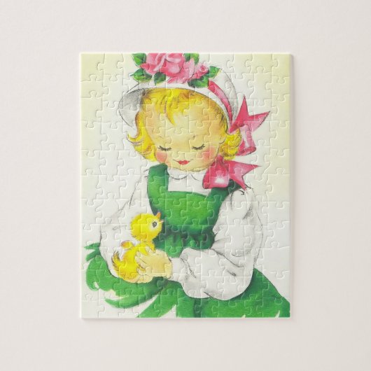 Puzzle Vintage petite fille Retro mignonne (Vertical)