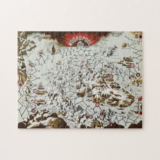 Puzzle Vintage Pôle Nord Ancien Monde Carte Antique