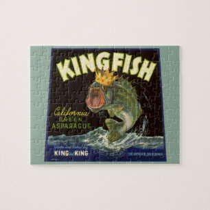Puzzle Vintage Product Can Label Art, Kingfish Asparagus