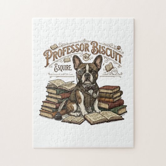 Puzzle Vintage Professor Biscuit Frenchie Esquire (Vertical)