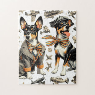 Puzzle Vintage Rat Terrier sans fil