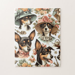 Puzzle Vintage Rat Terrier sans fil