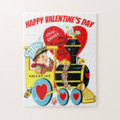 Puzzle Vintage Retro Boy en train Saint Valentin (Vertical)