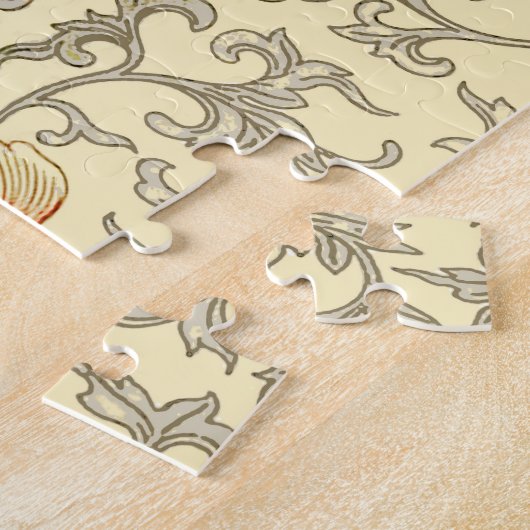 Puzzle Vintage rose gris botanique (Côté)