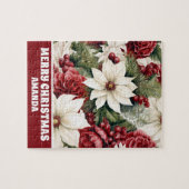 Puzzle Vintage Rustic Christmas Flowers Leaves Kids (Horizontal)