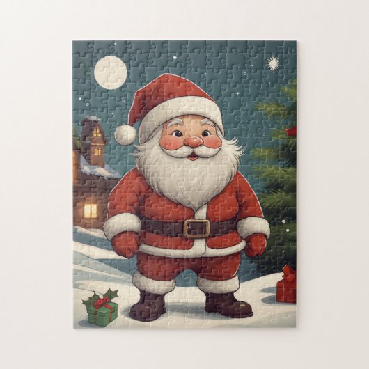Puzzle Vintage Santa Claus Christmas Illustration  (Vertical)