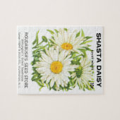 Puzzle Vintage Seed Packet Art, Shasta Daisy Flowers (Horizontal)