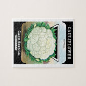 Puzzle Vintage Seed Packet Étiquette Art, Cauliflower Lég (Horizontal)